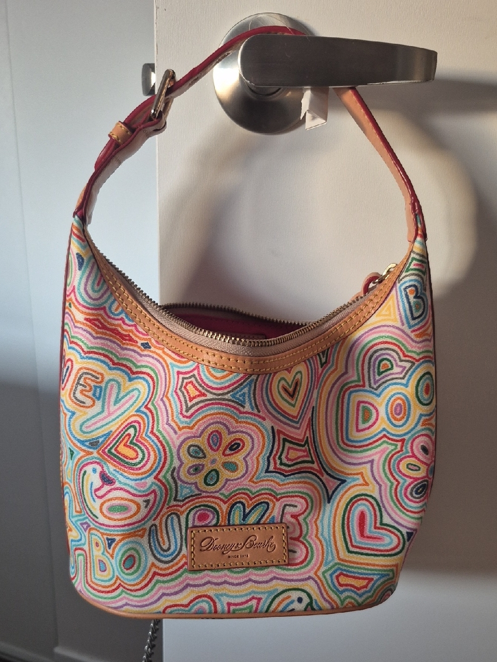 Dooney & Bourke Y2K Rainbow Doodle Grafitti Hobo Bag